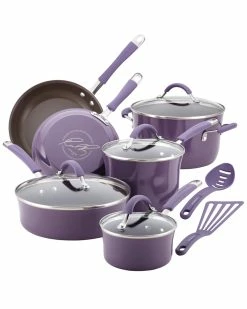 Cheap 🥰 Rachael Ray Cucina Hard Porcelain Enamel Nonstick 12pc Cookware Set Home ✔️