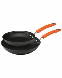 Best Sale 🔥 Rachael Ray Hard Anodized Nonstick 2pc Skillet Set Home Cookware ⌛