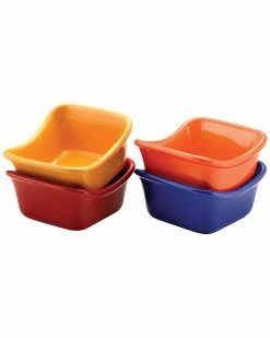 New ⭐ Rachael Ray Serveware Lil Saucy Squares Stoneware Dipping Cups Set Home 🎉