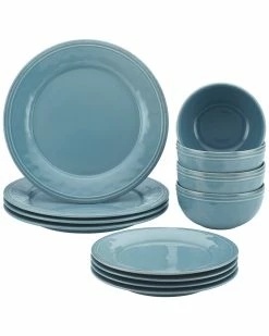Promo 🥰 Rachael Ray Cucina 12-Piece Stoneware Dinnerware Set Home 😍