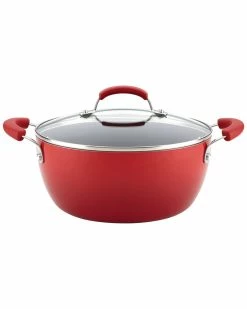 Best Pirce 😉 Rachael Ray Classic Brights Hard Enamel Nonstick Casserole Pan With Lid Home Cookware 👏