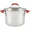 New 🤩 Rachael Ray Classic Brights Stainless Steel Nonstick Stockpot With Lid Home Cookware ⌛