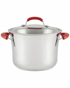New 🤩 Rachael Ray Classic Brights Stainless Steel Nonstick Stockpot With Lid Home Cookware ⌛