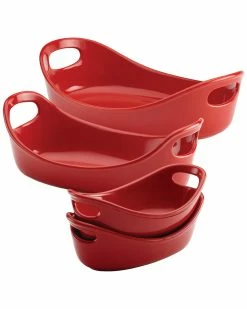 Top 10 🤩 Rachael Ray Stoneware 4-Piece Bubble And Brown Oval Baker Set Home Cookware 👍