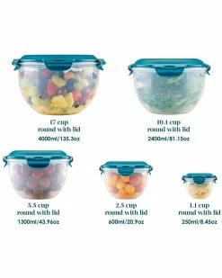 Cheapest ⌛ Rachael Ray Leak-Proof Nestable Round Food Storage Container Set, 10pc Home Kitchen & Pantry Storage ⌛