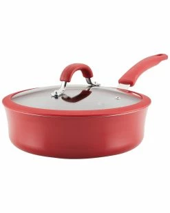 Cheap 🎁 Rachael Ray Cook + Create Aluminum Nonstick Saute Pan With Lid, 3-Quart Home Cookware 😉