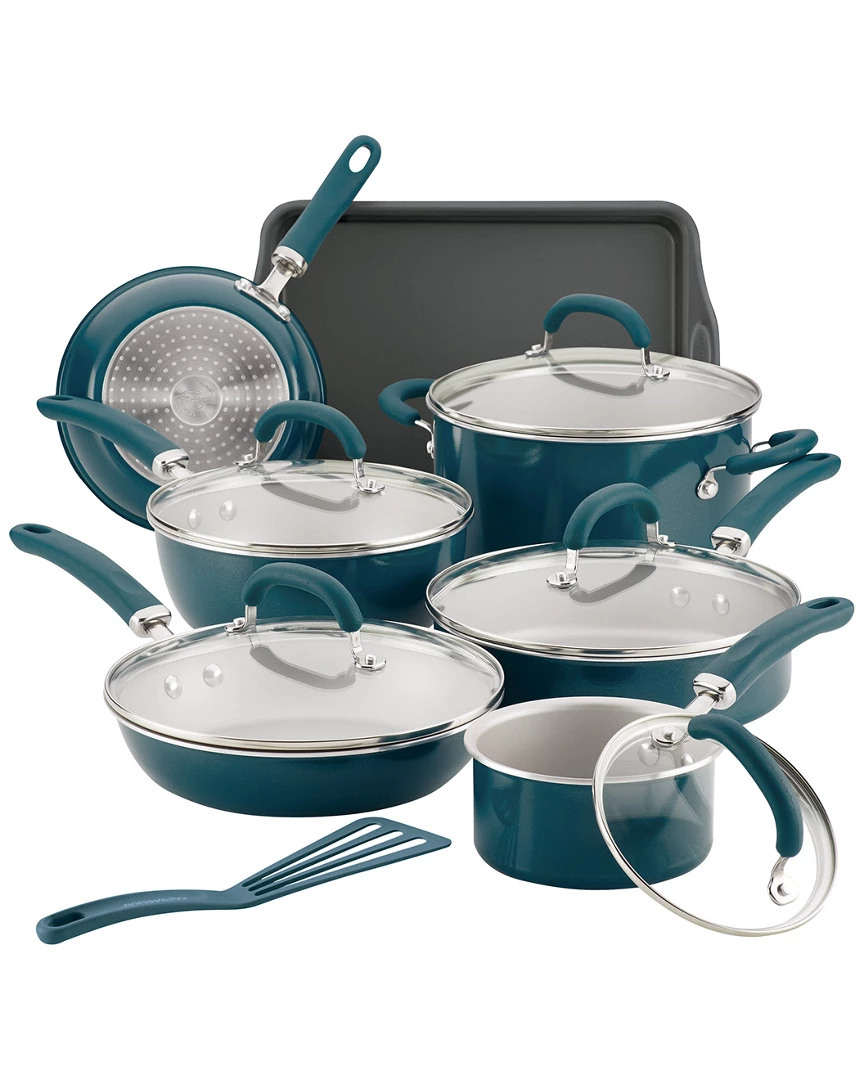 Hot Sale 𧨠Rachael Ray Create Delicious Aluminum Nonstick Cookware Set Home β€οΈ