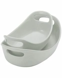 Cheap ✔️ Rachael Ray Ceramics Bubble & Brown 2pc Oval Baker Set Home Cookware 🎉
