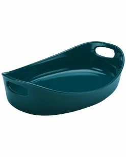 Best Sale 🧨 Rachael Ray Stoneware Bubble & Brown Oval Baker Home Cookware ✔️