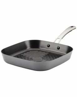 Deals 🔔 Rachael Ray Cook + Create Hard Anodized Nonstick Deep Grill Pan, 11in Home Cookware 🎁