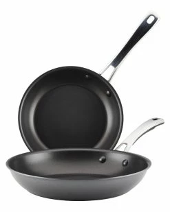 Brand new 👍 Rachael Ray Cook + Create Hard Anodized Nonstick Frying Pan Set, 2pc Home Cookware 🌟