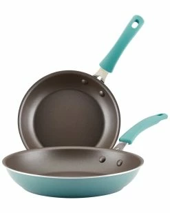 Best Sale 🔥 Rachael Ray Cook + Create Aluminum Nonstick Frying Pan Set, 2pc Home Cookware 🎉