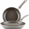 Best Sale 🤩 Rachael Ray Cook + Create Aluminum Nonstick Frying Pan Set, 2pc Home Cookware ⌛