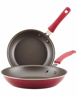 Outlet 😉 Rachael Ray Cook + Create Aluminum Nonstick Frying Pan Set, 2pc Home Cookware 😍