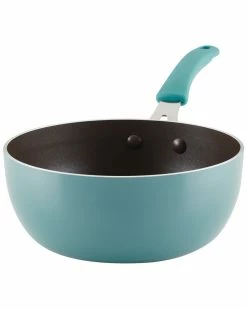 Coupon 🥰 Rachael Ray Cook + Create Aluminum Nonstick Saucier Pan, 3-Quart Home Cookware ✔️
