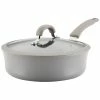 Cheap 🎁 Rachael Ray Cook + Create Aluminum Nonstick Saute Pan With Lid, 3-Quart Home Cookware 🛒