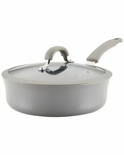 Cheap 🎁 Rachael Ray Cook + Create Aluminum Nonstick Saute Pan With Lid, 3-Quart Home Cookware 🛒