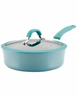 Flash Sale ⭐ Rachael Ray Cook + Create Aluminum Nonstick Saute Pan With Lid, 3-Quart Home Cookware 🎉