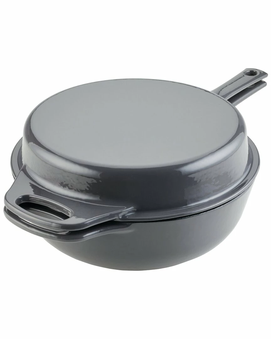 Wholesale β¨ Rachael Ray Enameled Cast Iron 3-In-1 Dutch Oven Skillet Saute Combo, 4-Quart Home Cookware π₯° - Image 2