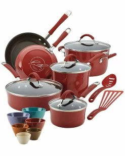 Best deal 🥰 Rachael Ray Cucina Hard Enamel Nonstick Cookware And Prep Bowl Set, 18pc Home 👏