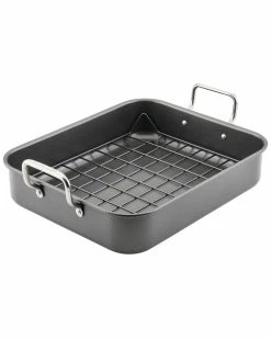 Hot Sale 🎁 Rachael Ray Bakeware 16 X 13in Roasting Pan With Rack Home Cookware ⭐