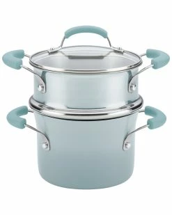 Wholesale ✔️ Rachael Ray Classic Brights Aluminum Nonstick 3 Qt Steamer Home Cookware ✨