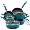 New 😉 Rachael Ray Classic Brights Aluminum Nonstick Cookware Set Home ⭐