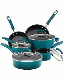 New 😉 Rachael Ray Classic Brights Aluminum Nonstick Cookware Set Home ⭐