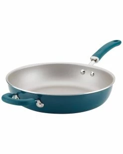 Brand new ⌛ Rachael Ray Create Delicious Enameled Aluminum 12in Skillet Home Cookware 🛒