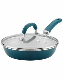 Best Sale 🎁 Rachael Ray Create Delicious Enameled Aluminum 9.5in Skillet Home Cookware 🎁