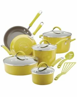 Wholesale 💯 Rachael Ray Cucina Hard Porcelain Enamel Nonstick Cookware Set Home 🥰