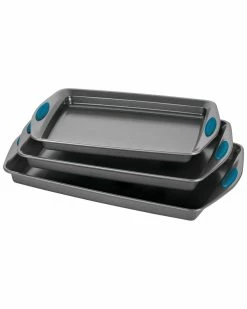 Discount 🔥 Rachael Ray Nonstick Bakeware 3pc Cookie Pan Set Home Cookware 🌟