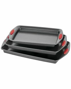 Flash Sale 🎁 Rachael Ray Nonstick Bakeware 3pc Cookie Pan Set Home Cookware 😀