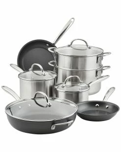 Cheap 🥰 Rachael Ray Stainless Steel Professional 11pc Cookware Set Home ✨