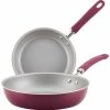 Best Sale 🔔 Rachael Ray Create Delicious Aluminum Nonstick Skillet Twin Pack Home Cookware ⌛