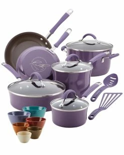 Wholesale 👍 Rachael Ray Cucina Hard Enamel Nonstick Cookware And Prep Bowl Set, 18pc Home 👍